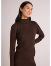 Heather Turtleneck Sweater, Brown