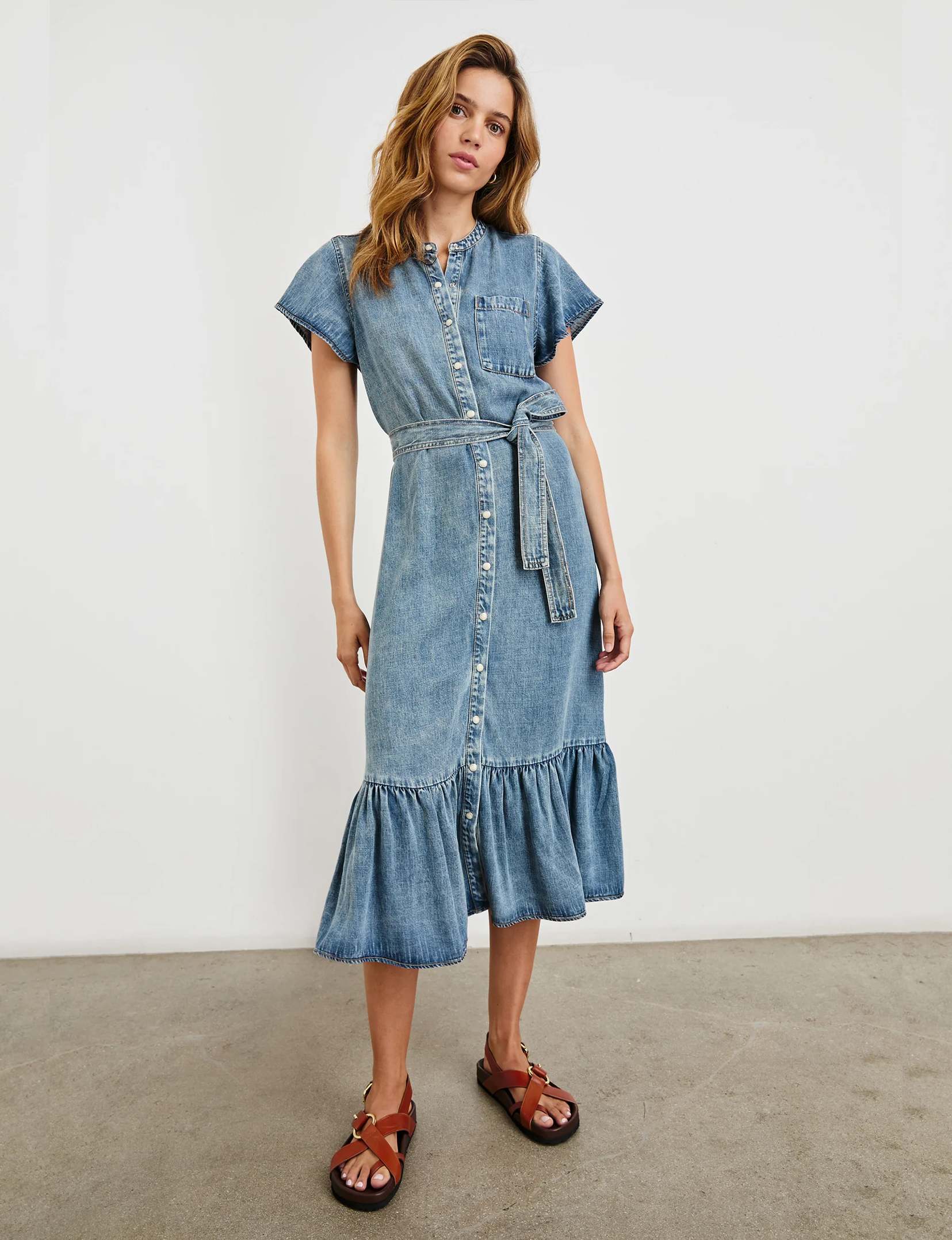 Kahlo Dress, Faded Indigo