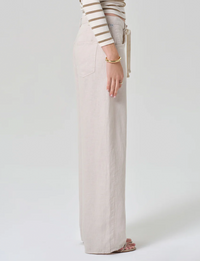 Brynn Linen Trouser, Pale Stone