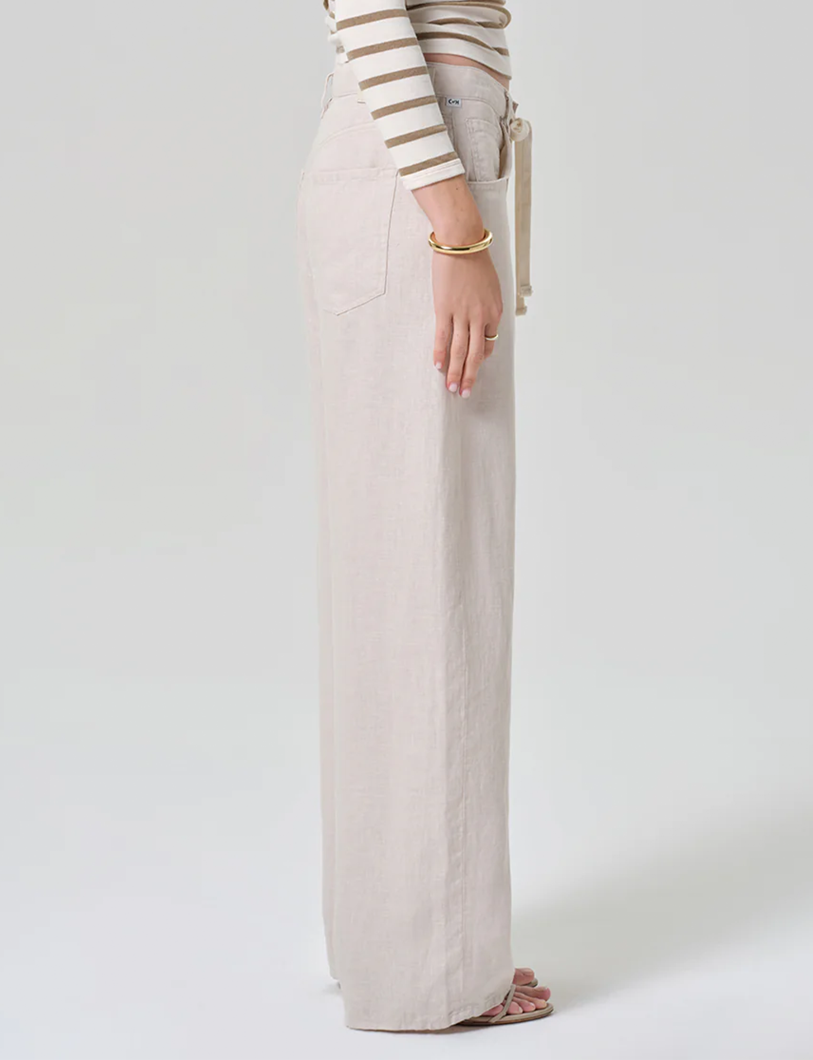 Brynn Linen Trouser, Pale Stone