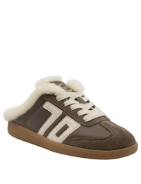 Easter Fuzzy Backless Sneakers, Taupe/Butter