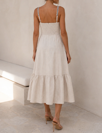 Two-Toned Summer Midi Dress, Linen
