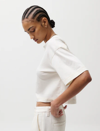Mae Cropped Tee, Soft White