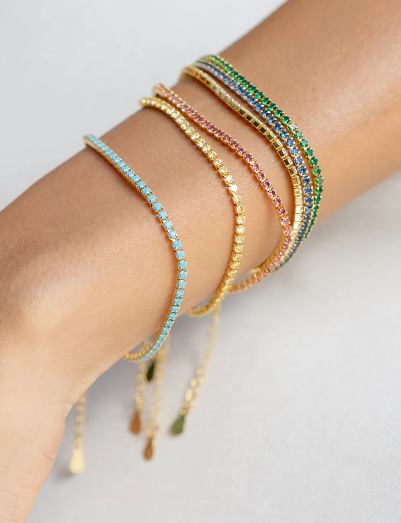Chloe Tennis Bracelet, Turquoise