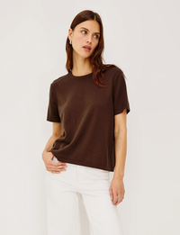 Cotton Cashmere SS Tee, Espresso