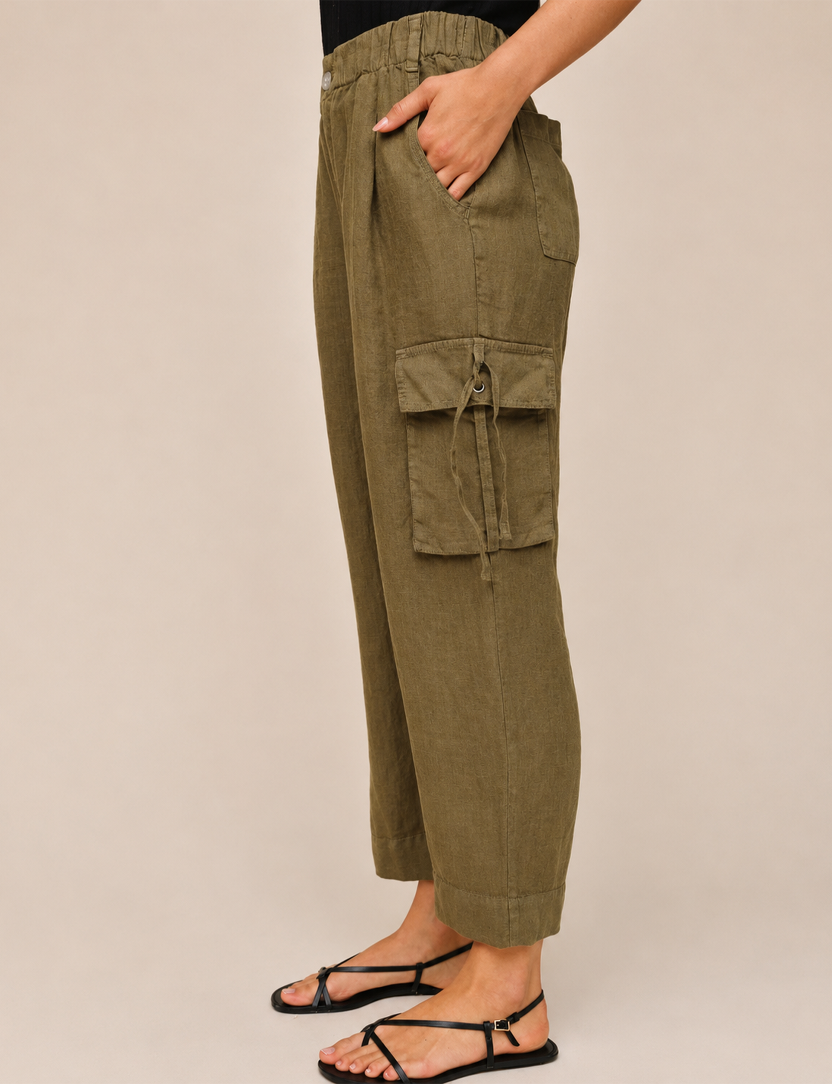 Cargo Ties Pant, Olive Stone