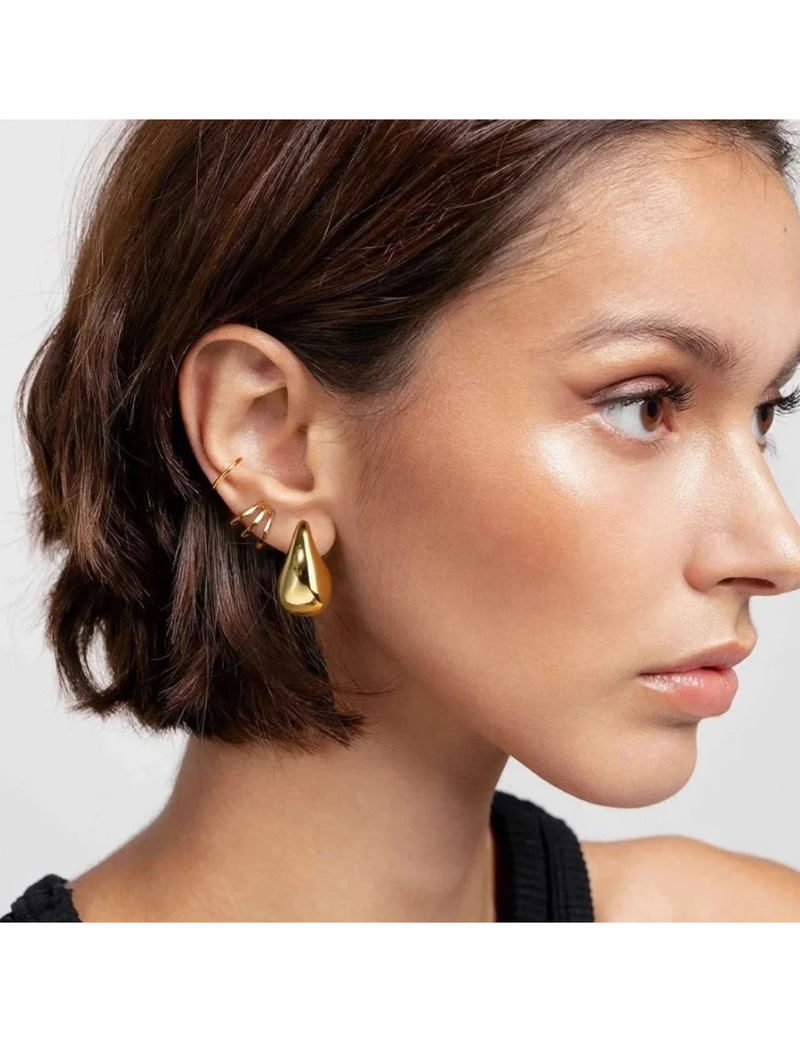 Elia Raindrop Earring, 20mm Gold