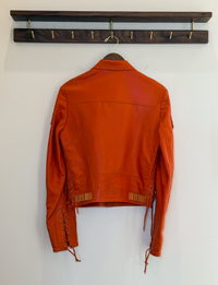 DiMagio Italy Leather Jacket, Bright Orange