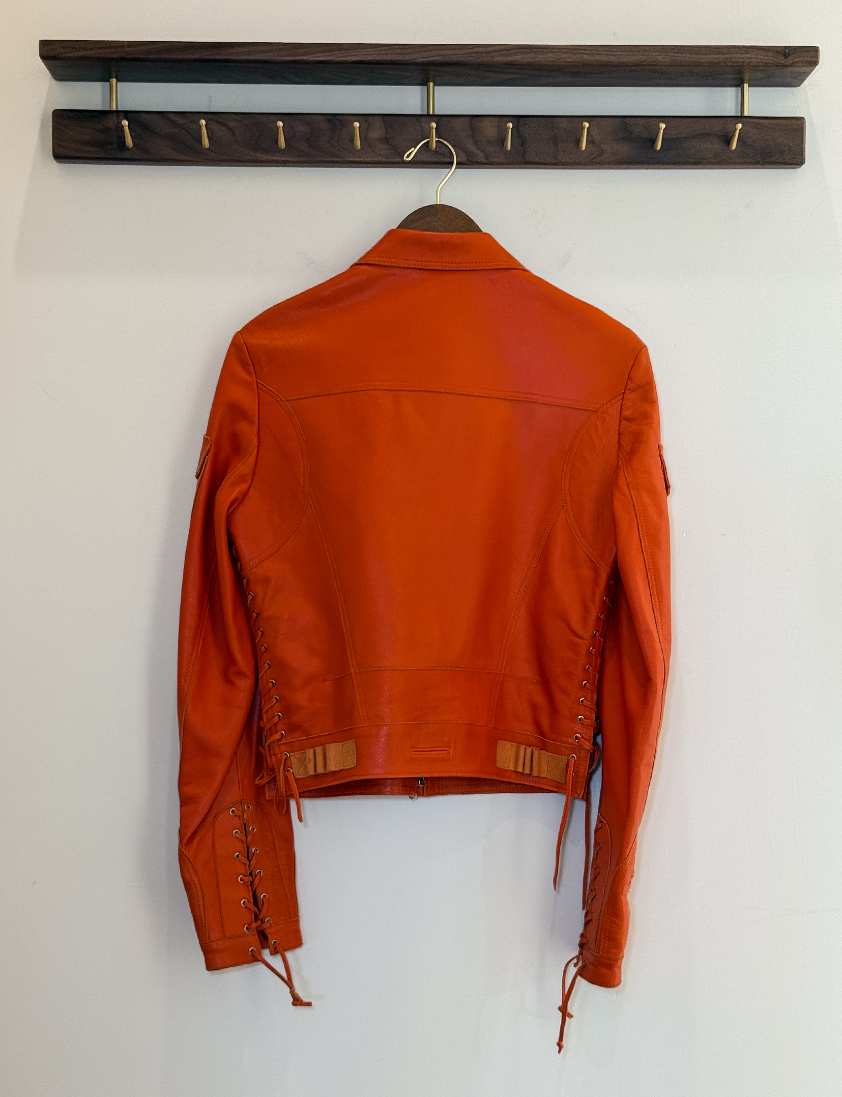DiMagio Italy Leather Jacket, Bright Orange