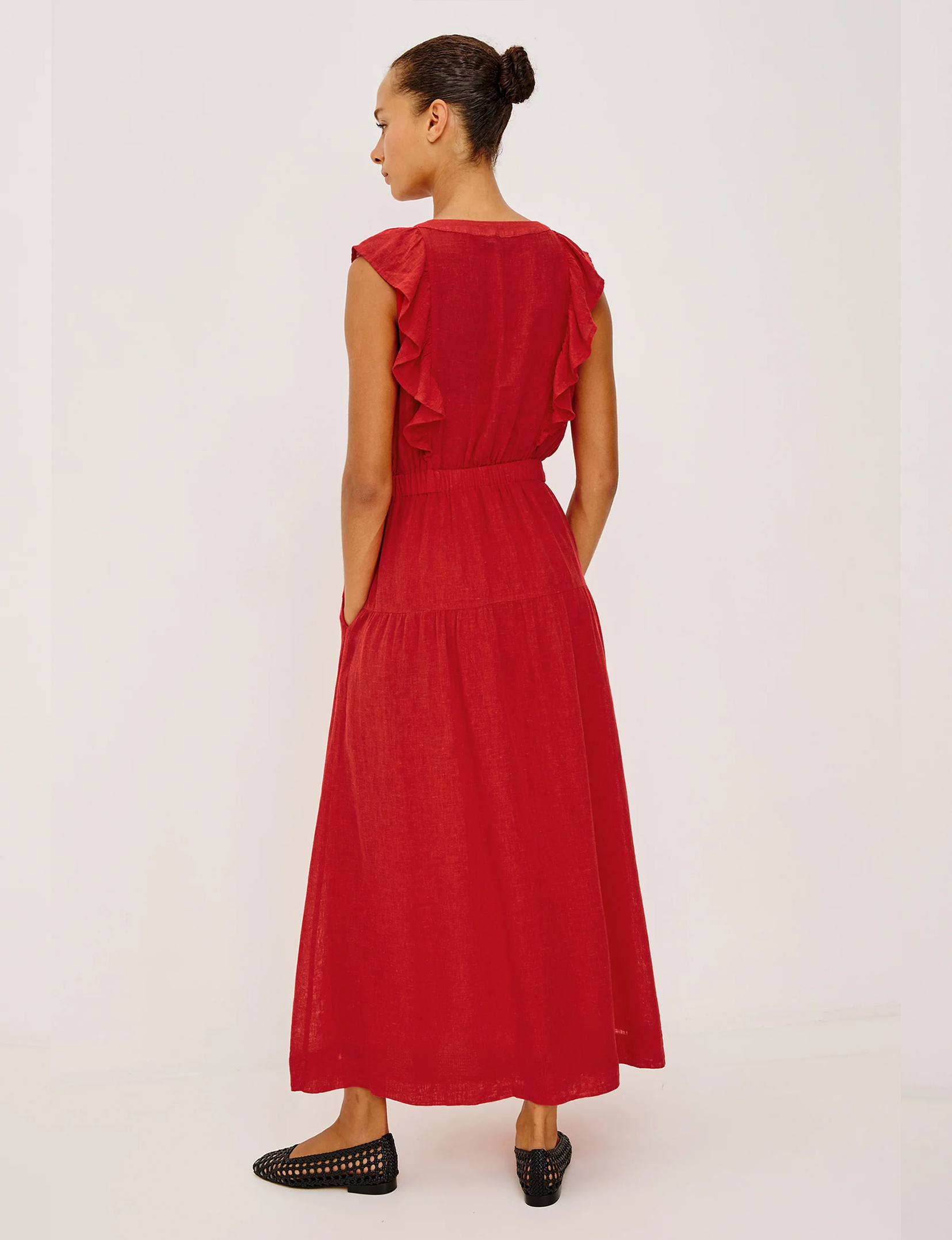 Beaux Maxi Dress, Tomato