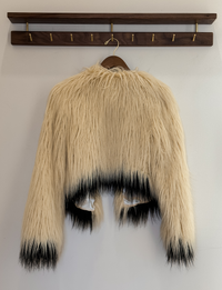 Twelfth Street By Cynthia Vincent Faux Fur Jacket, Cream/Black