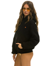 Quilted Relaxed Pullover Hoodie, Black