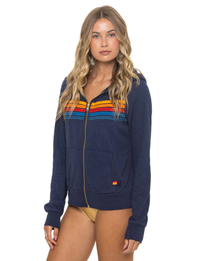 5 Stripe Zip Hoodie, Navy/Multi