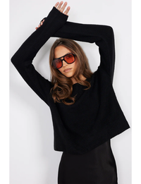 Morgan Boxy Sweater, Black