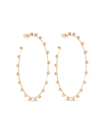 Spark Crystal Hoops, Gold