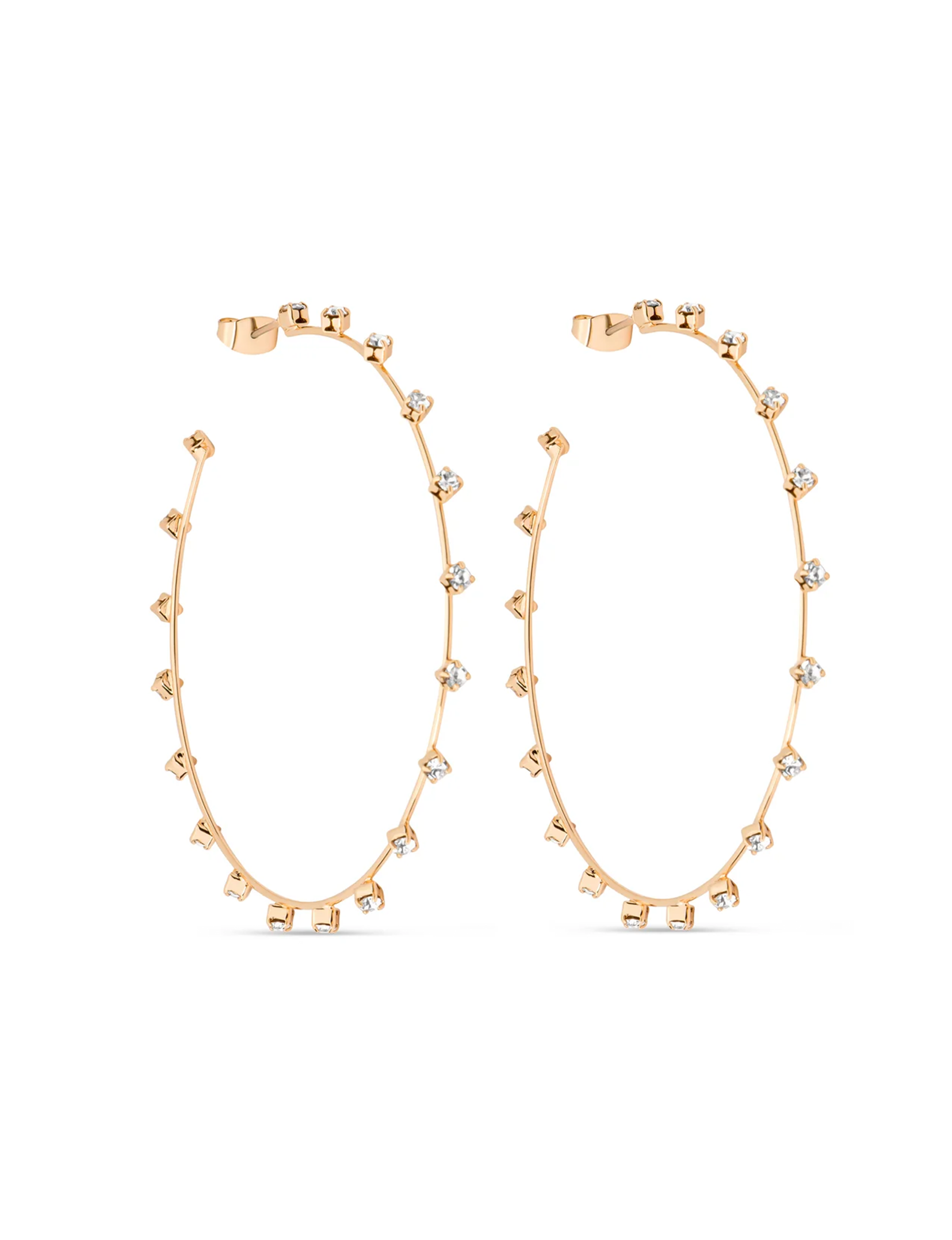 Spark Crystal Hoops, Gold
