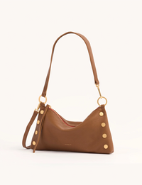 Kyle Small Handbag, Mahogany/Brushed Gold