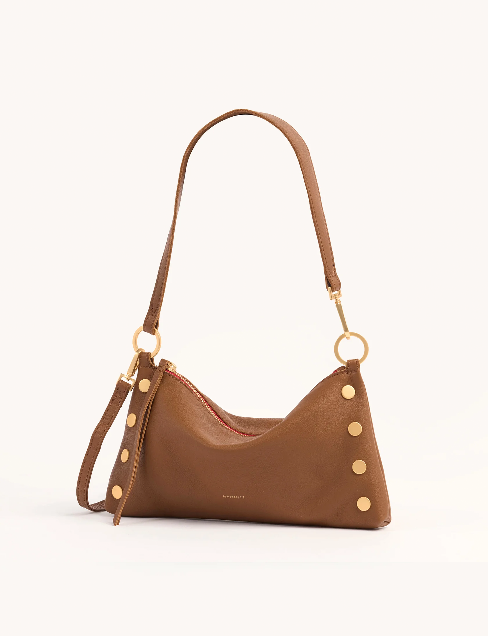 Kyle Small Handbag, Mahogany/Brushed Gold