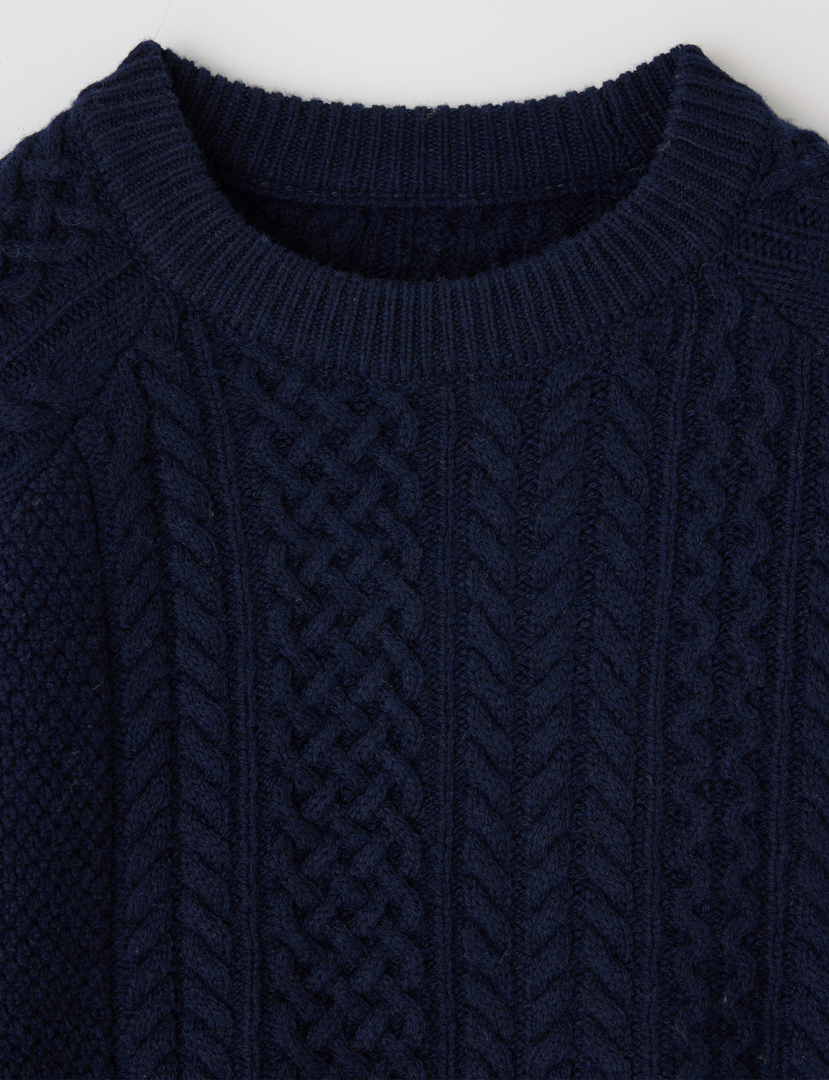 Panel Cable Pullover, Navy