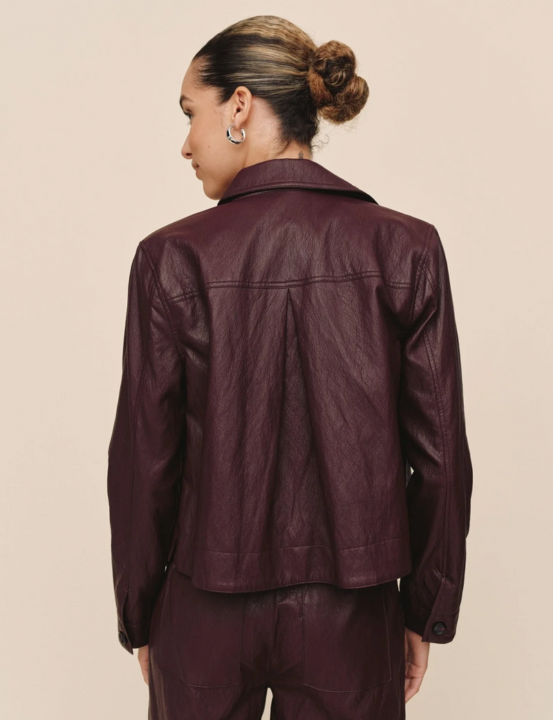 Crop Pocket Button Down, Crimson Ember