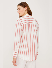 Knox Shirt, Scarlet/Ivory Stripe