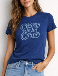 90s Creme De La Creme Baby Tee, Postman Blue