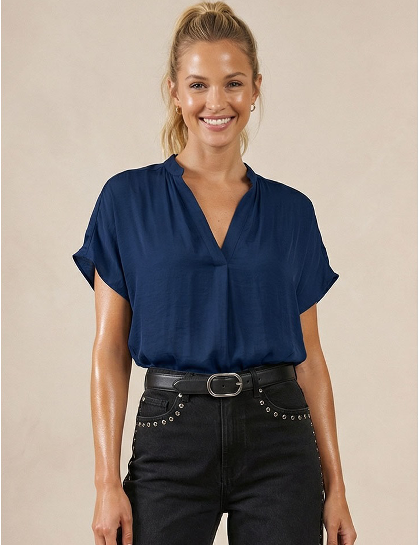 Fallon Blouse, Navy