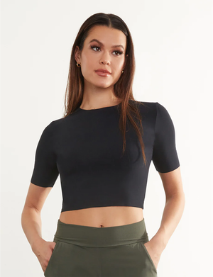 Butter Cropped Tee, Black