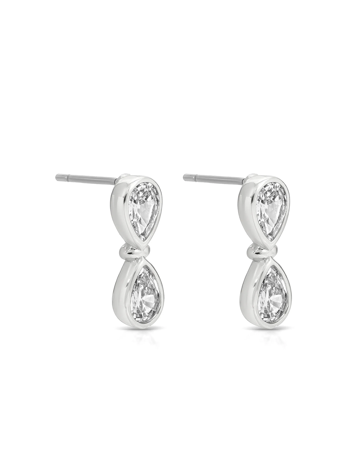 Infinity Crystal Stud, Silver