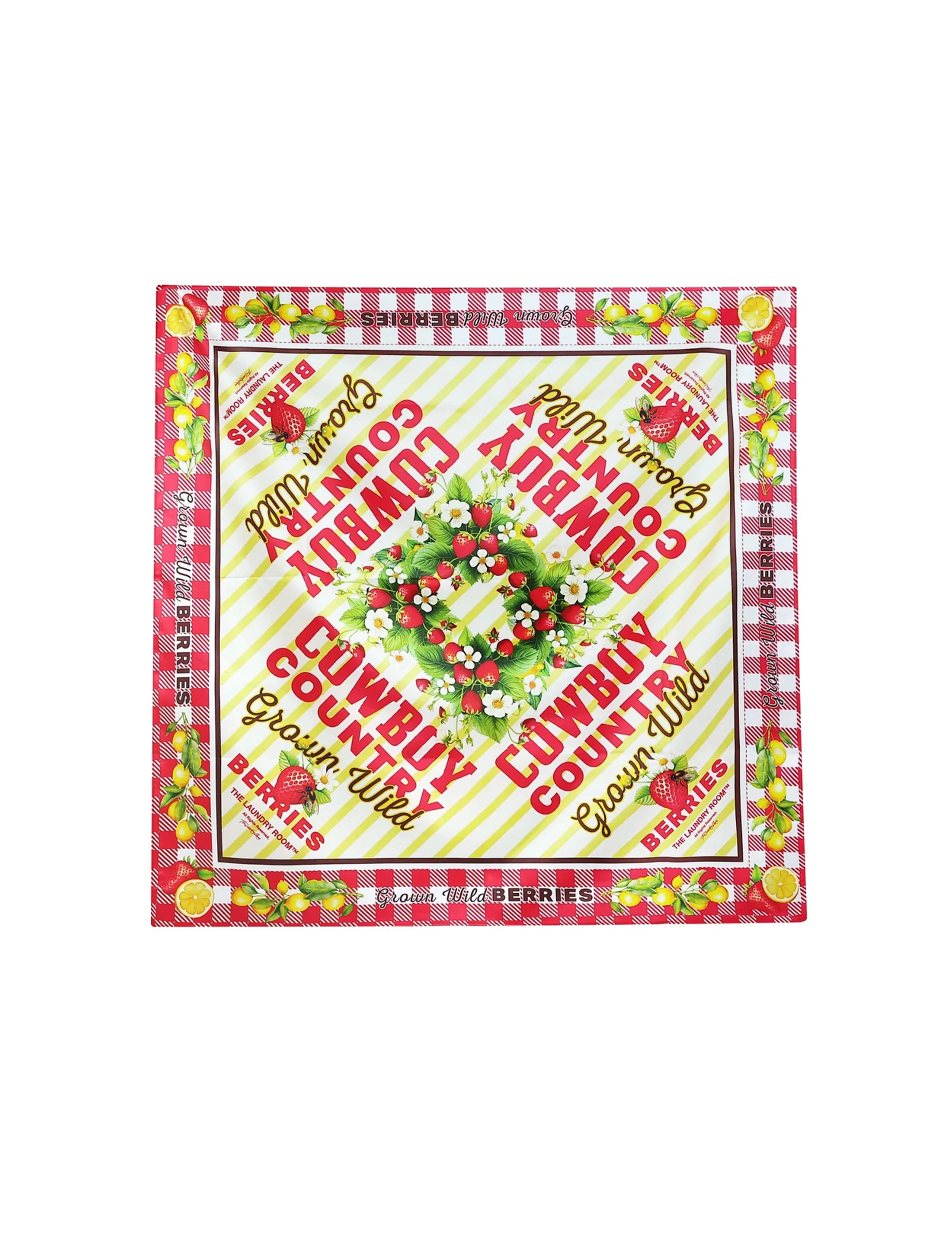 Cowboy Country Wild Berries Bandana, Red Gingham