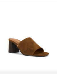 Adapt Raffia Heel, Brown Suede