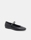 Reyes Ballerina Flat, Black Leather