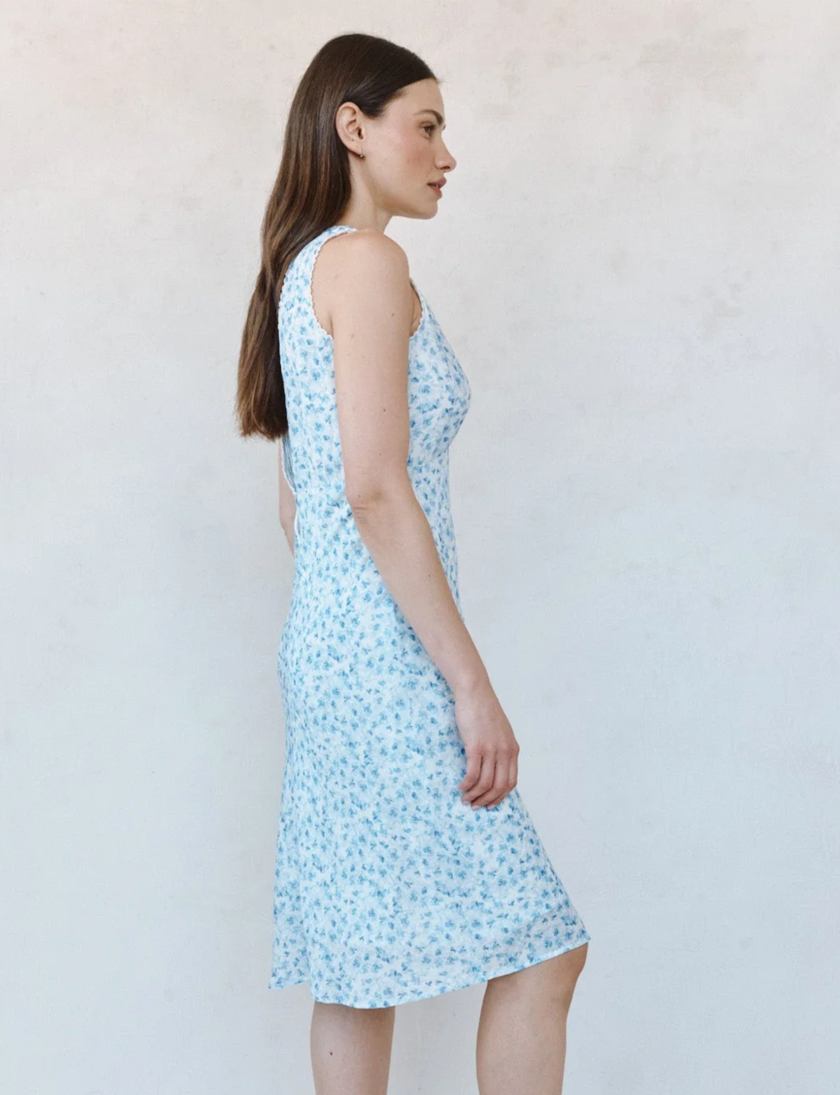 Fayden Maxi Dress, Blue Ditsy Floral