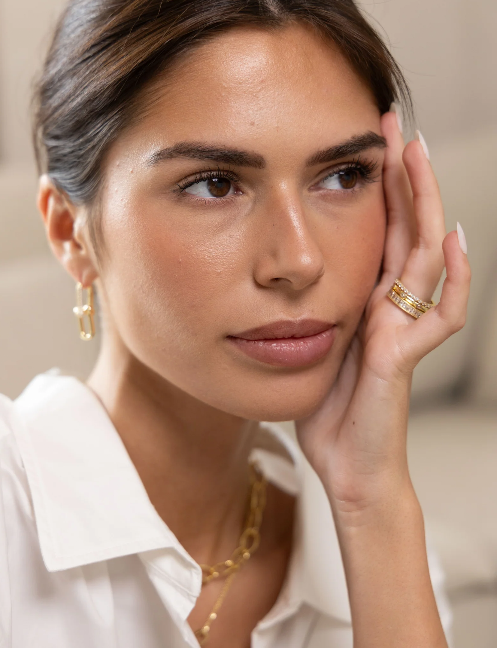 Ivy CZ Ring Set, Gold