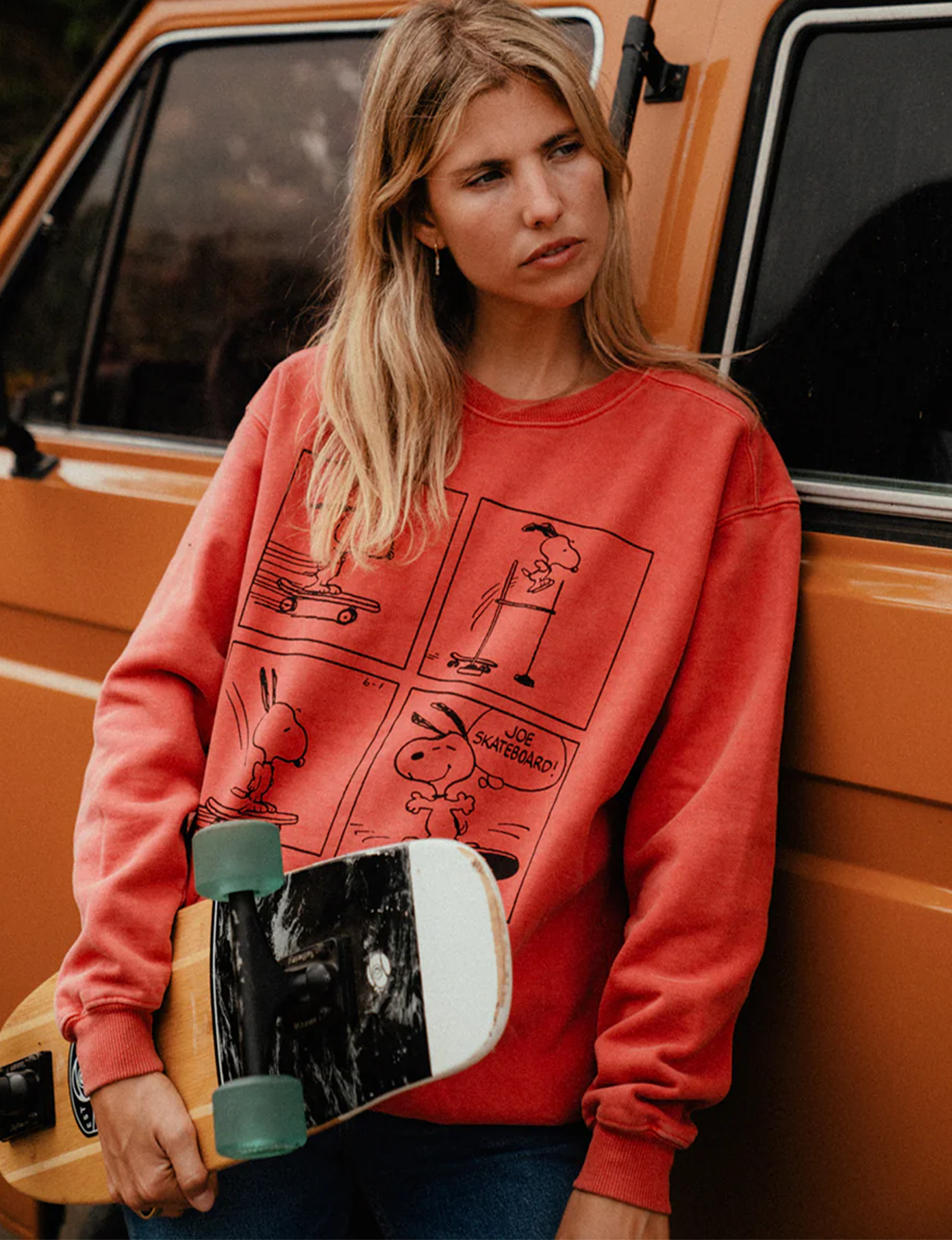 Peanuts 'Joe Cool' Snoopy Sweatshirt, Washed Red