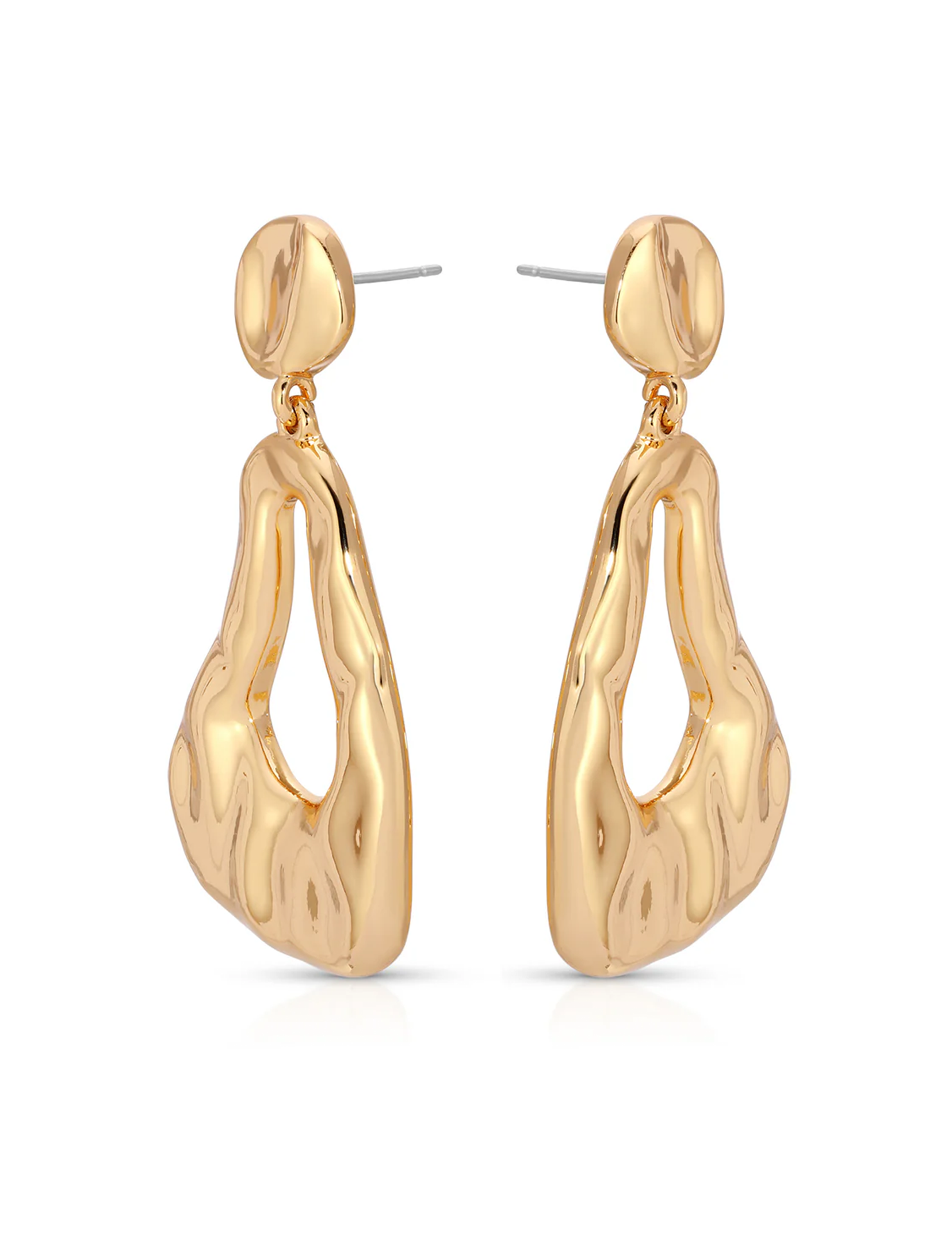 Molten Drop Earrings, Gold