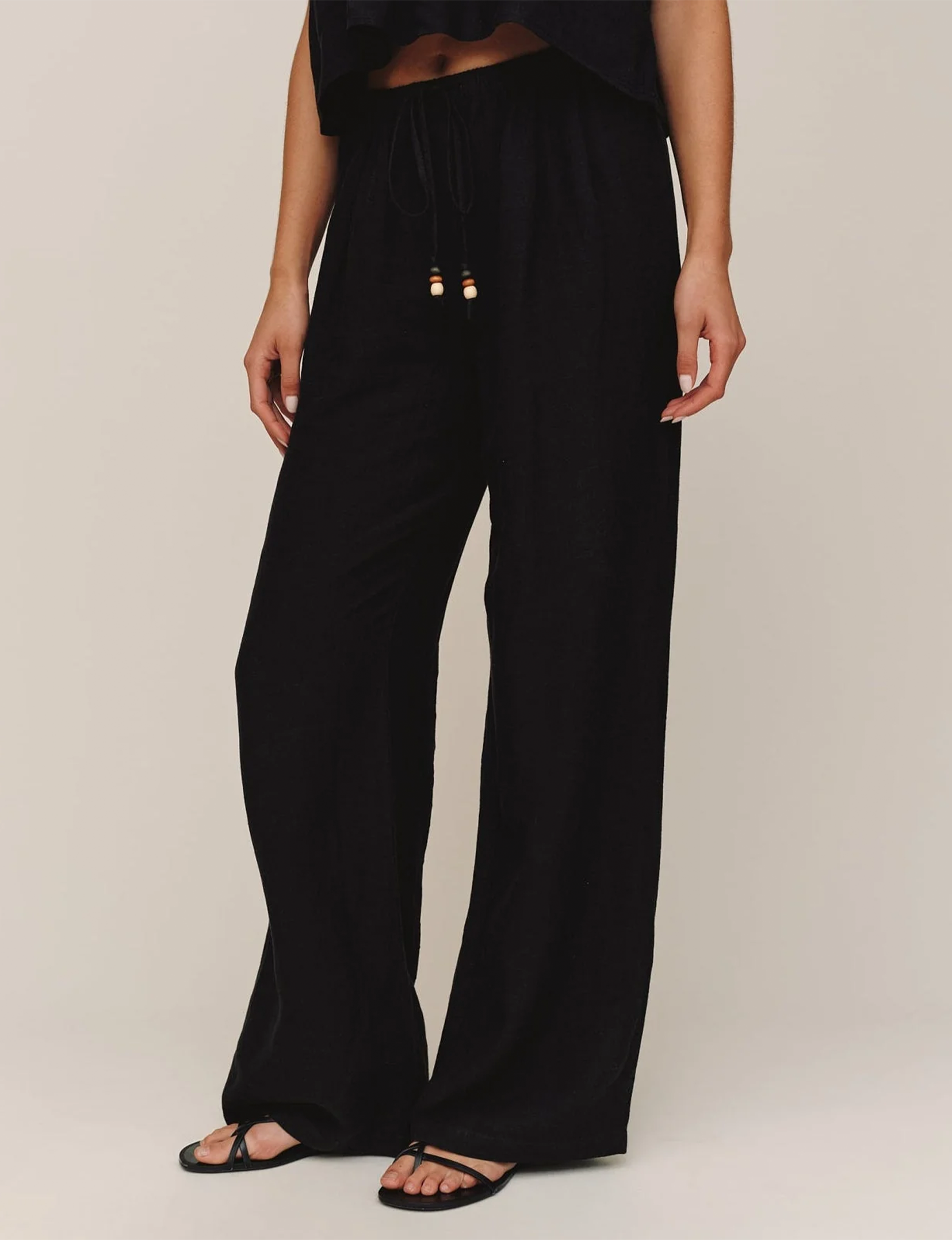 Beaded Beach Pant, Black