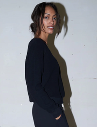 Zuri Reverse Fleece Sweatshirt, True Black