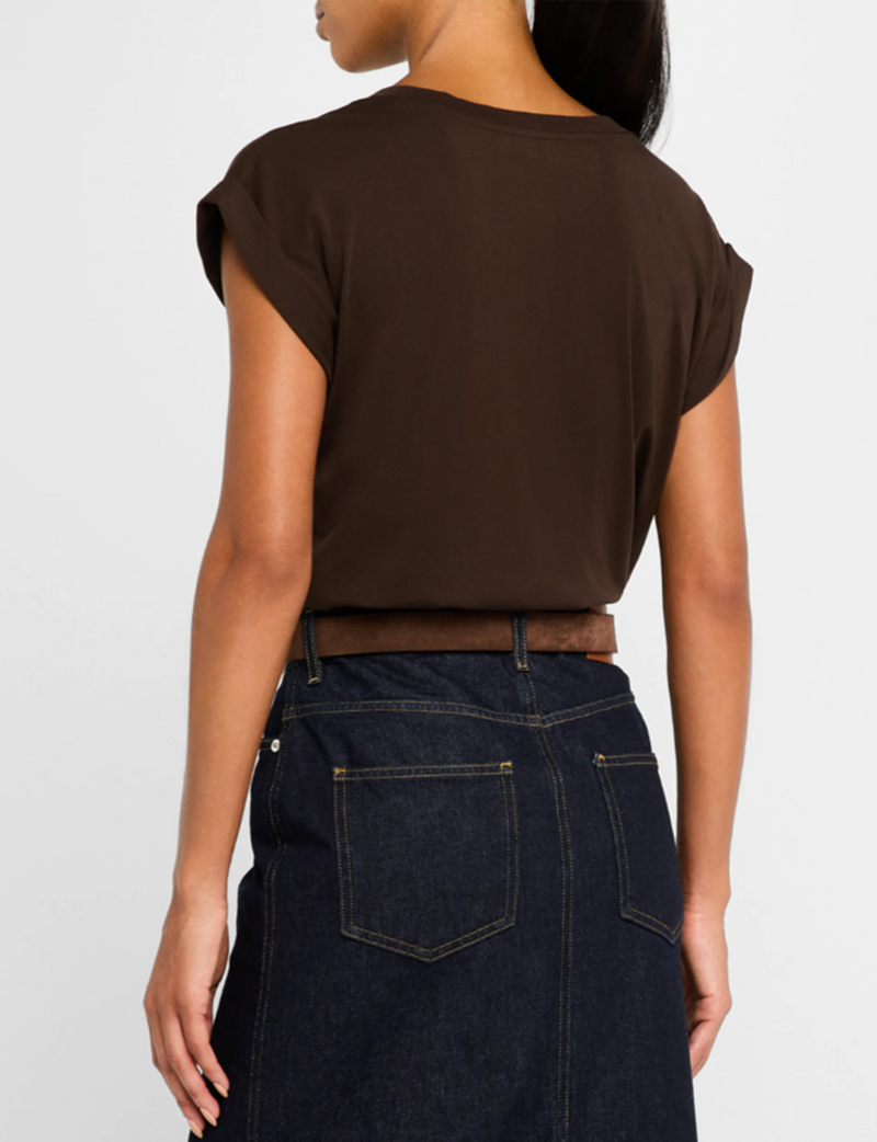 Easy V-Neck Tee, Chocolate Brown