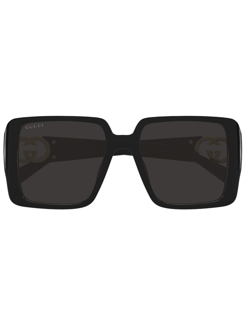 GG Logo Square Frame Sunglasses, Black/Grey