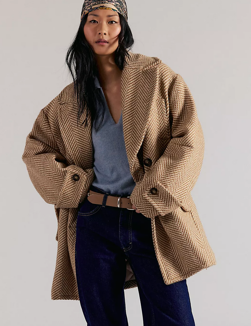 Ari Wool Peacoat, Tan