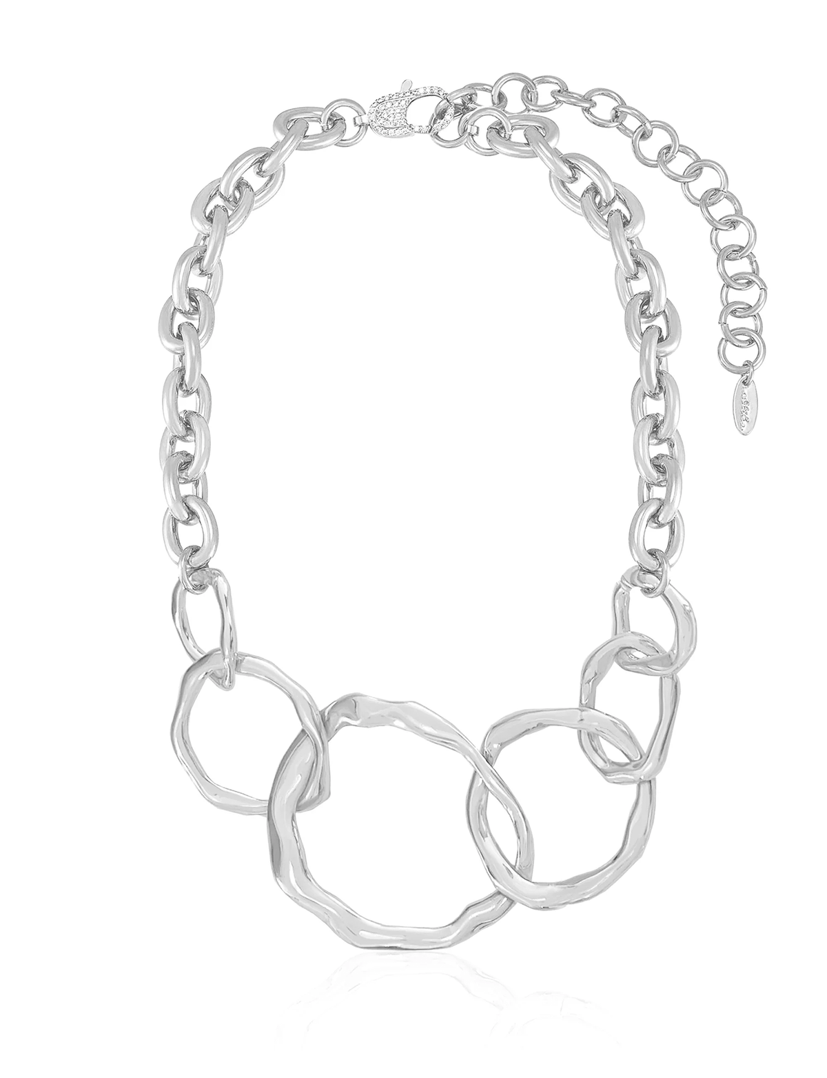 Interlocking Chain Necklace, Silver