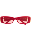 Dynasty Rectangle Sunglasses, Red
