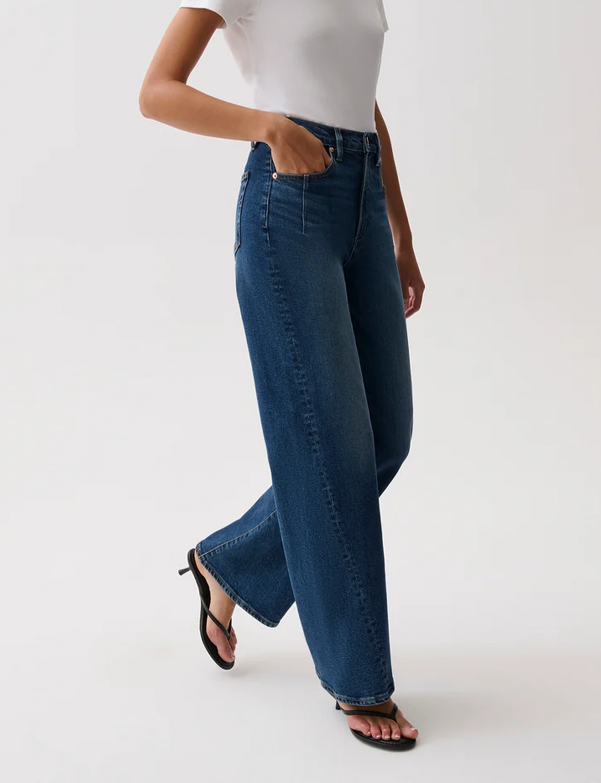 Kyra High Rise Bowed Wide Leg, Inkwell