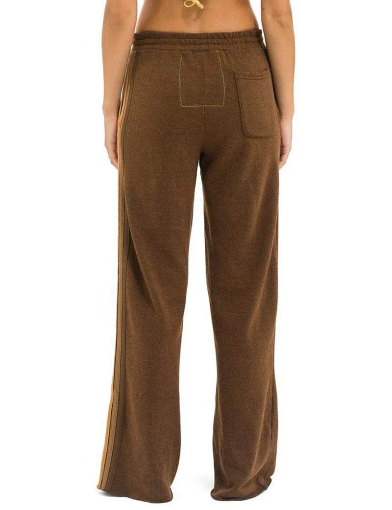 5 Stripe Wide Leg Pocket Sweatpants, Chocolate/Espresso