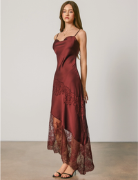 Askew Slip Dress, Wine
