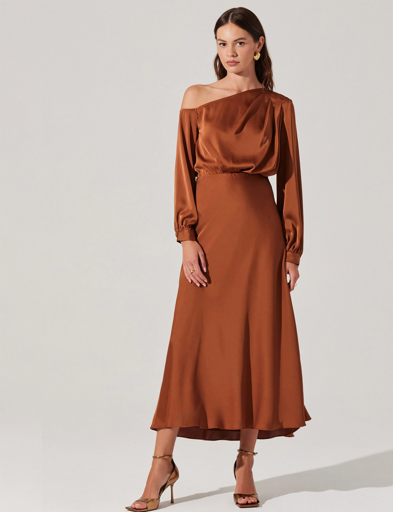 Elwood Off Shoulder Dress, Copper