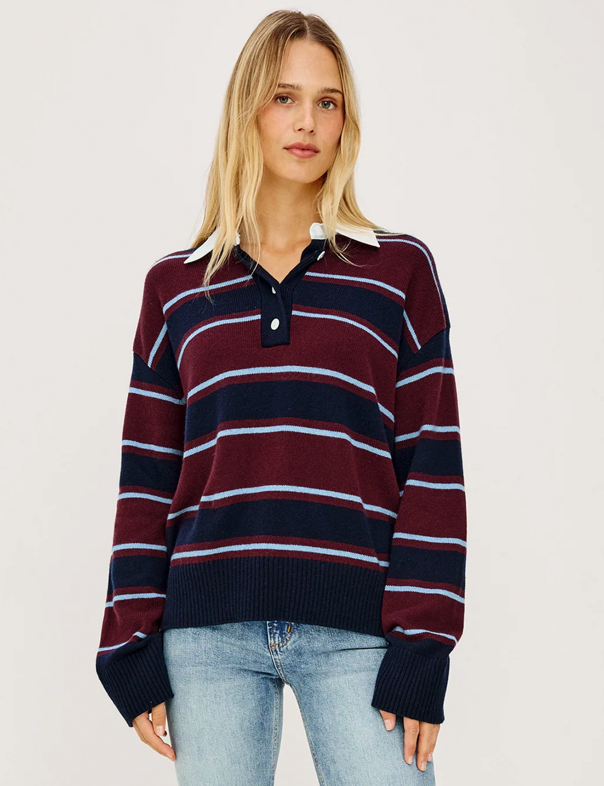 Paxton Sweater, Boysenberry Stripe