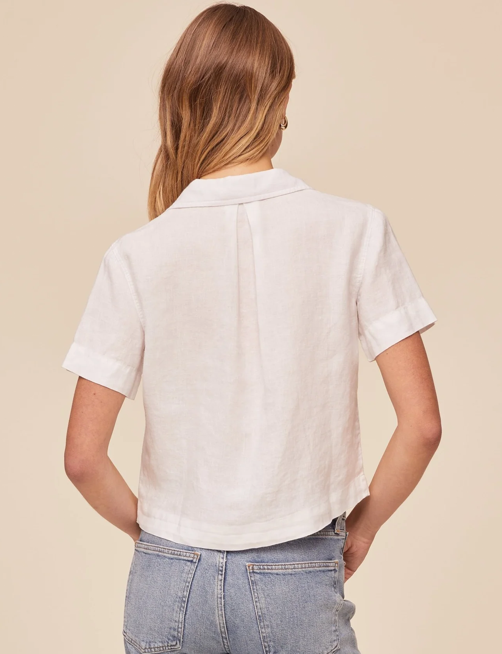 Short Flowy Shirt, White