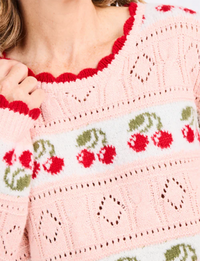 Cherry On Top Sweater, Pink/Multi